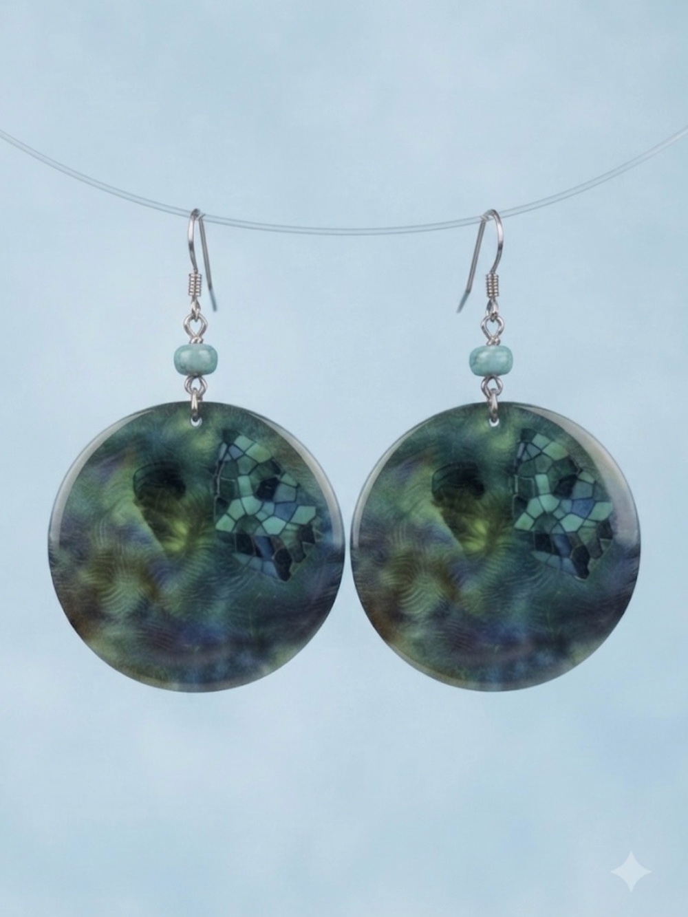Alcohol Ink Painted earrings. Artisan made.